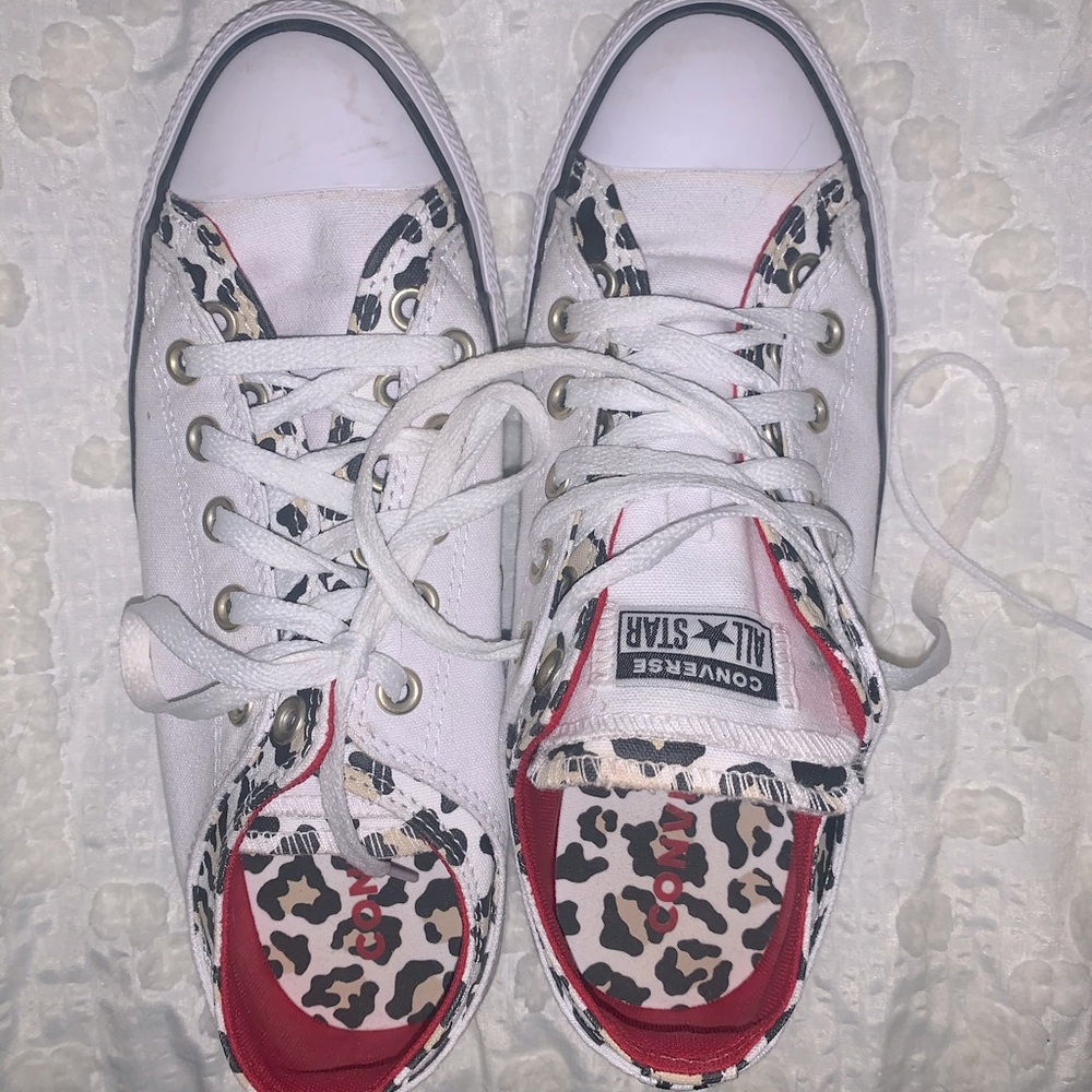 Low-Rise Converse with Cheetah detailing